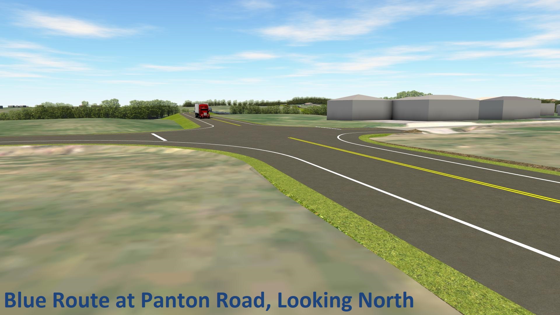 Blue Route at Panton Road, Looking North