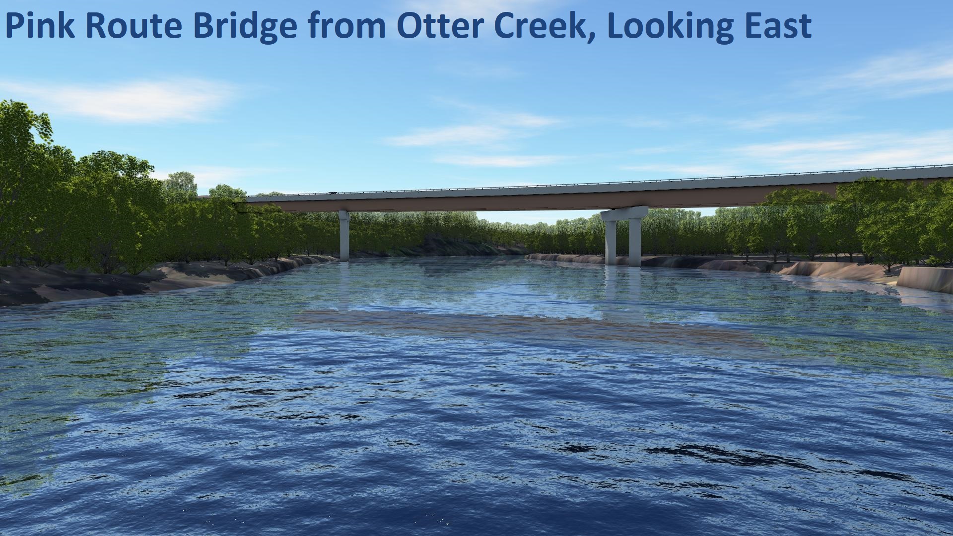 Pink Route Bridge from Otter Creek, Looking East