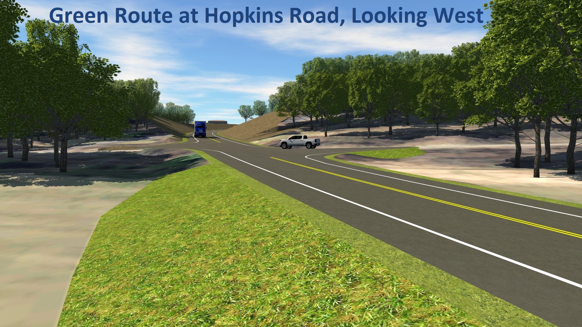 Green Route at Hopkins Road, Looking West