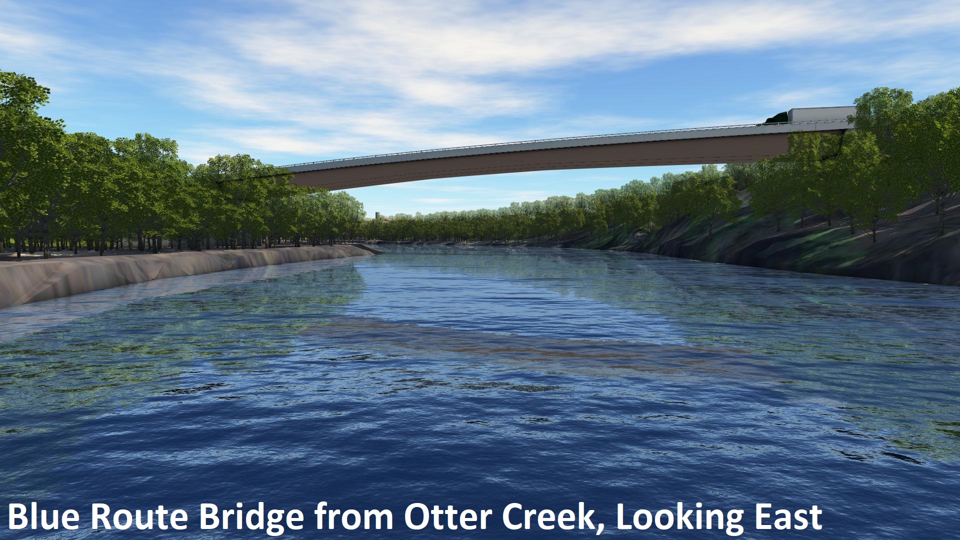 Blue Route Bridge Otter Creek, Looking East