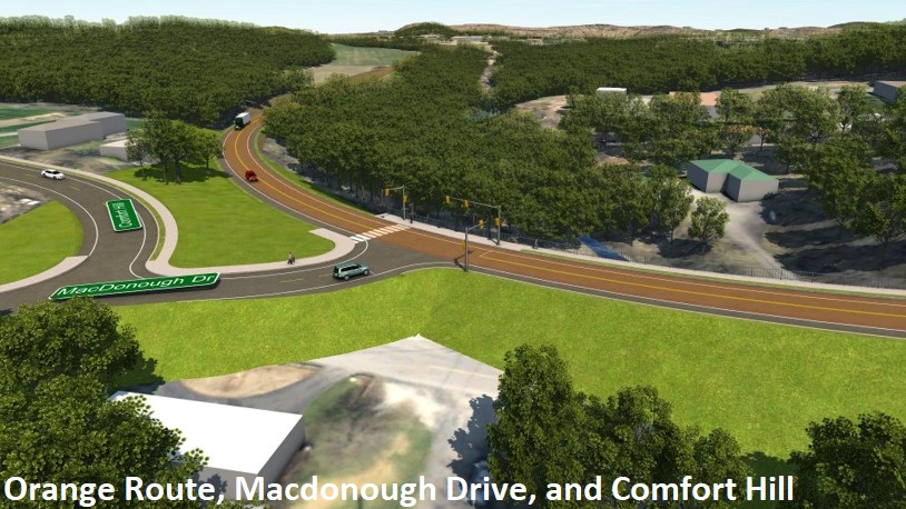 Orange Route Macdonough Drive and Comfort Hill