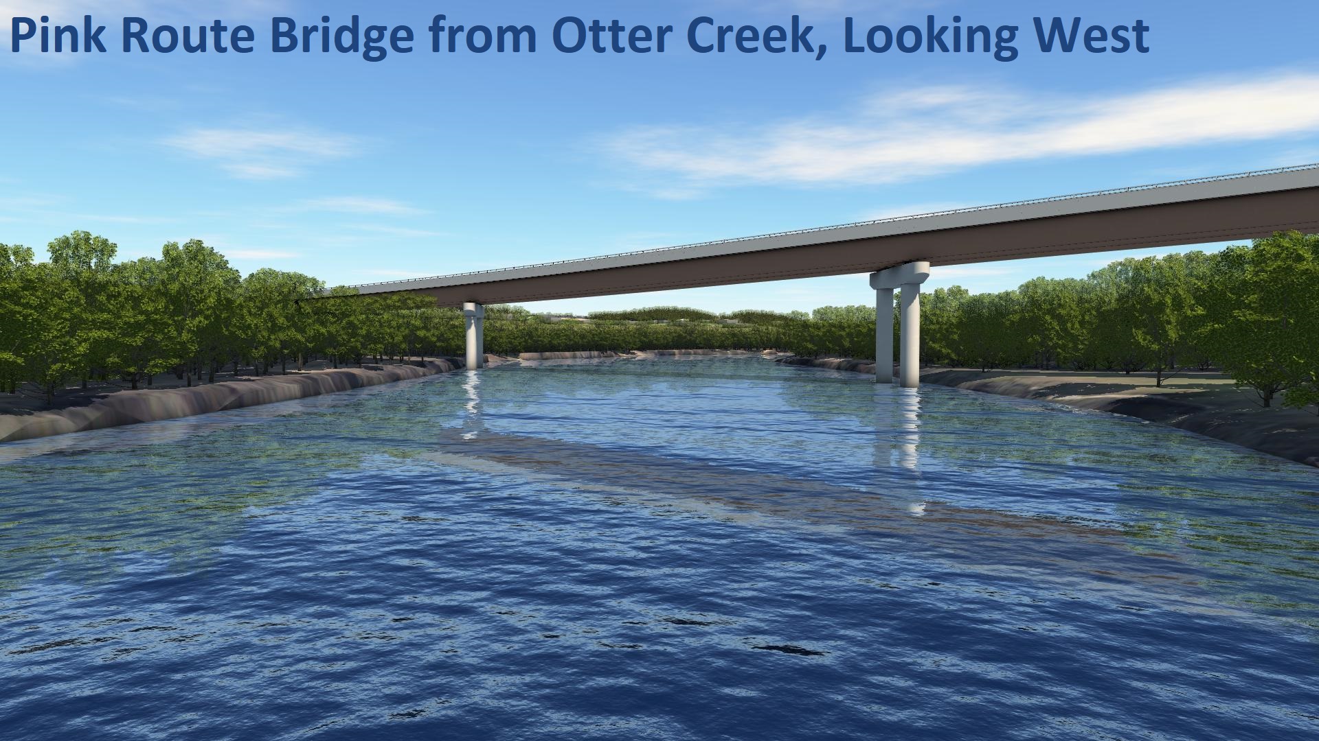 Pink Route Bridge from Otter Creek, Looking West
