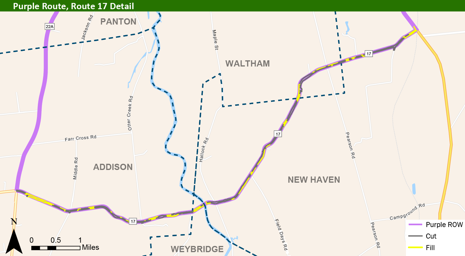 Cut and Fill Detail along Route 17